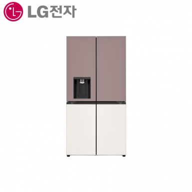 [LG][전국무료배송설치][24년] LG 디오스 오브제컬렉션 얼음정수기냉장고 820L / 오오브제컬렉션 클레이 핑크 / 베이지 (냉장고) [W824GKB17]